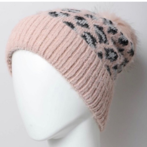 Leopard Print Fuzzy Faux Fur Beanie - Picture 3 of 8